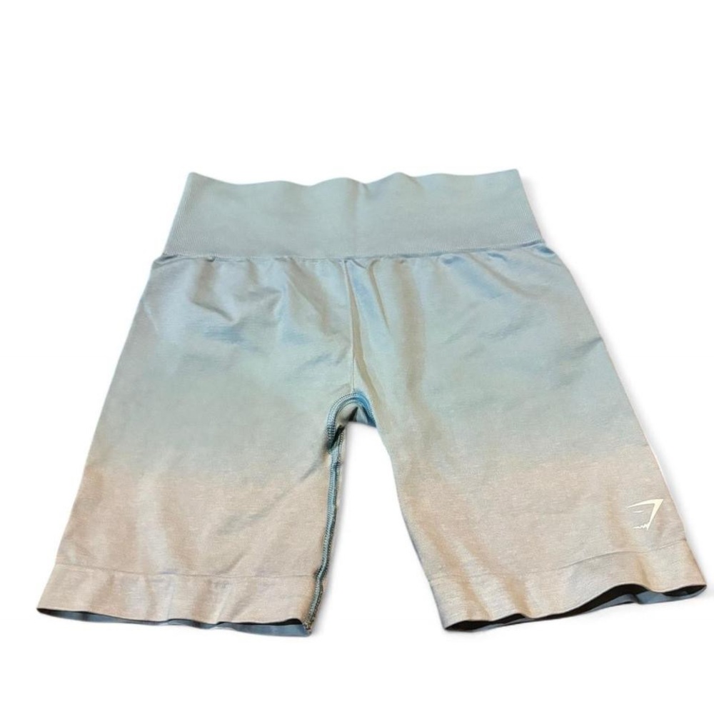 Gymshark Sky Blue  Ombré Leggings And Matching Shorts Size Women’s Medium - Picture 5 of 7